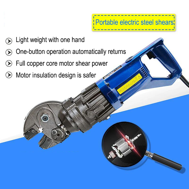 Portable steel cutting machine, single electro hydraulic cutting