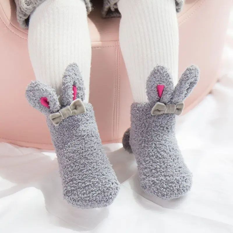 

Thick Infant Baby Socks Autumn And Winter Floor plus Velvet Anti-slip 6-12 Month Socks 0-1-3-Year-Old Newborn