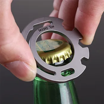 

Camping Titanium Multi-Tool EDC Key Chain Portable Survival Tool Stainless Steel Travel Bottle Opener New
