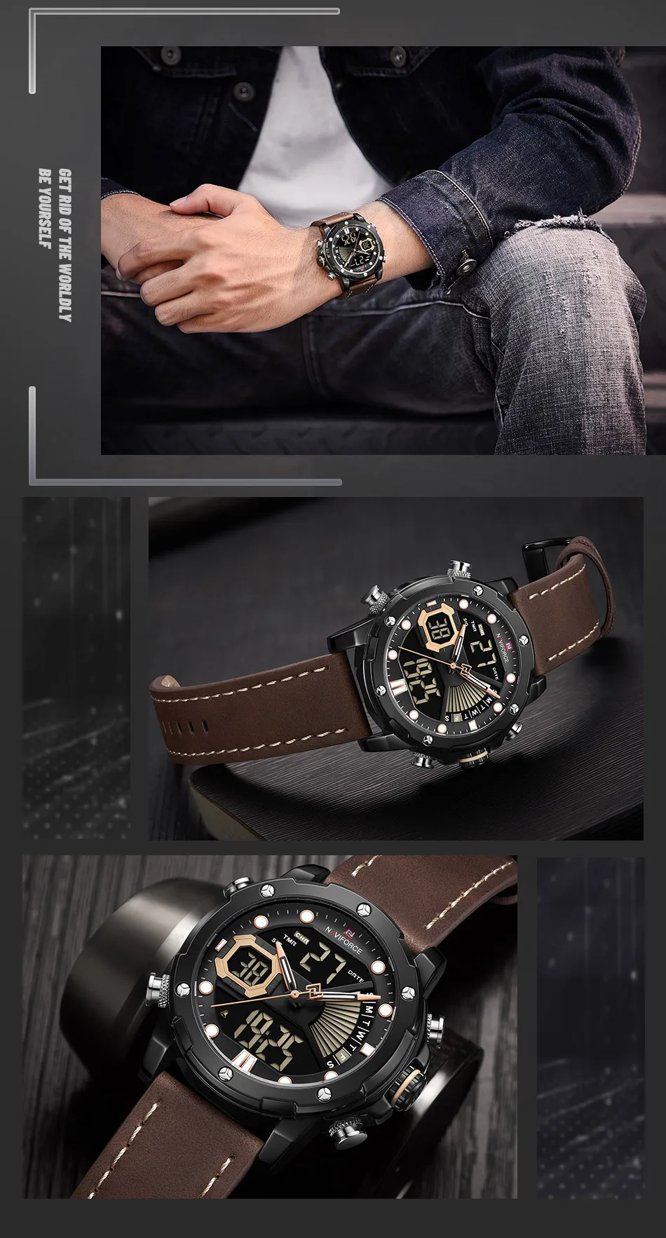 masculino moda data automática led dupla exibição