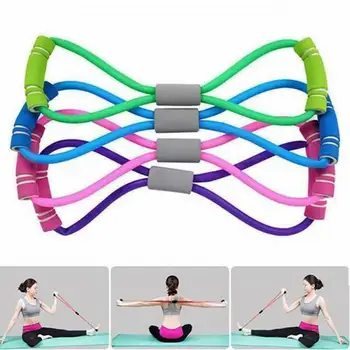 Newest Arrival 8 Shape Yoga Rally Strap Stretch Band Rope Latex Rubber Arm Resistance Fitness Exercise Pilates Yoga Gym 4