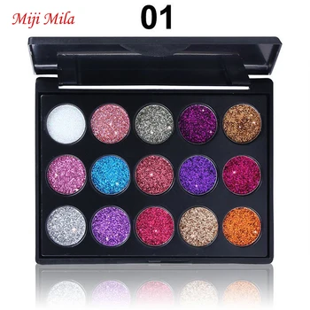 

Miji Mila Diamond Glitter Eyeshadow Palette Makeup Shimmer Metal Eye Shadow Shine Pigment Cosmetics eyeshadow palette