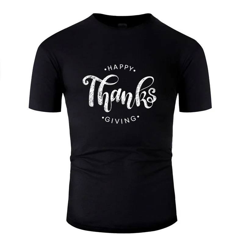Модная футболка с надписью «Happy thanknight Gift Quote», мужские классические женские футболки, черные футболки с коротким рукавом