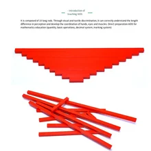 Jouet Montessori Long Rod rouge, édition familiale, outils d'enseignement, enseignement préscolaire, sensoriel, Mini, de bureau