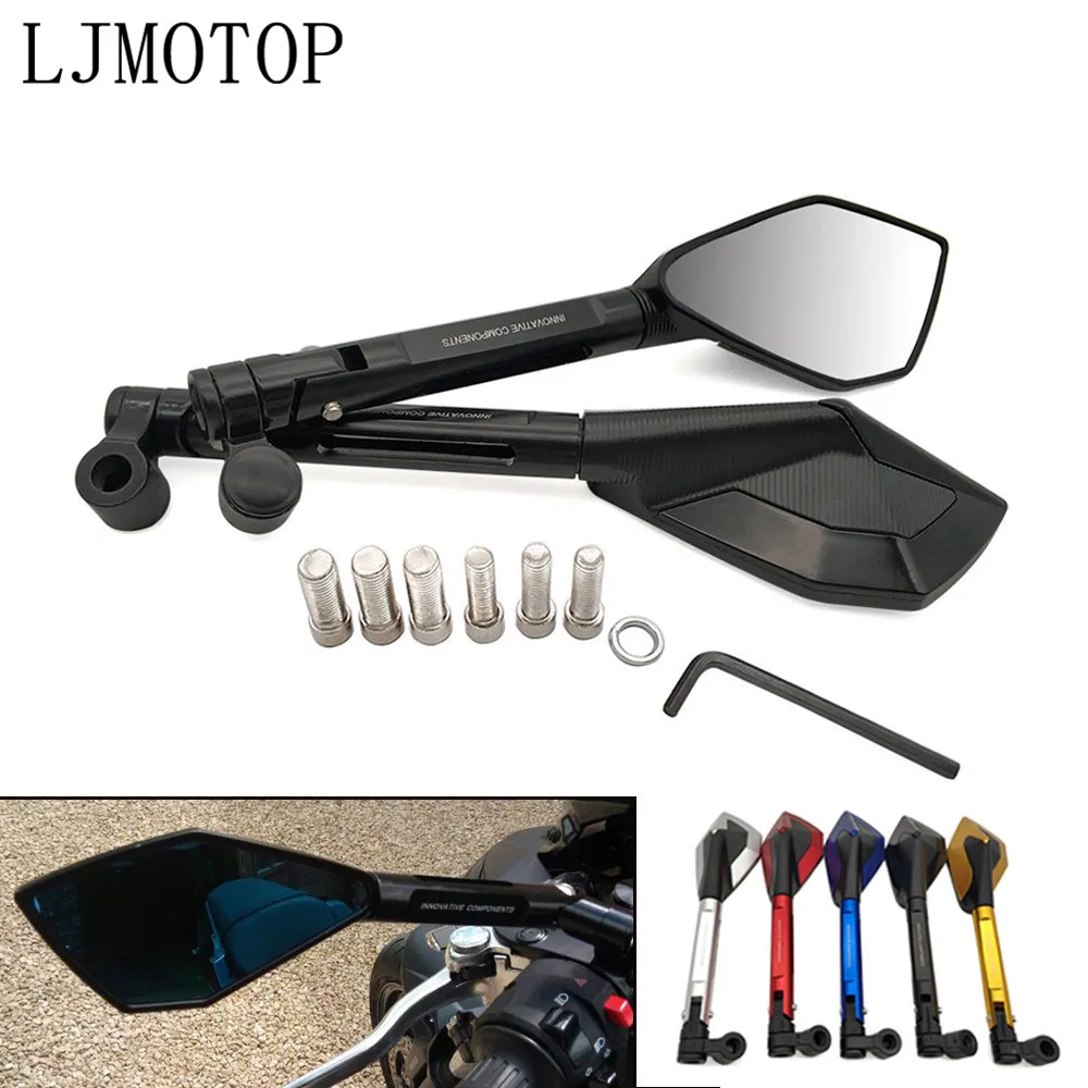 Universal CNC Aluminum Motorcycle Handlebar Rear View Mirrors For KTM 530EXC-R 525EXR-W Suzuki GSF600 Bandit BURGMAN 400 GS1000