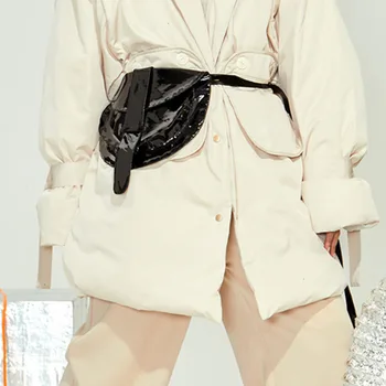 

Pu Leather Ini-bag Buckle Split Joint Long Belt Personality Women New Fashion Tide Ll-match Utumn Winter 2020 1483