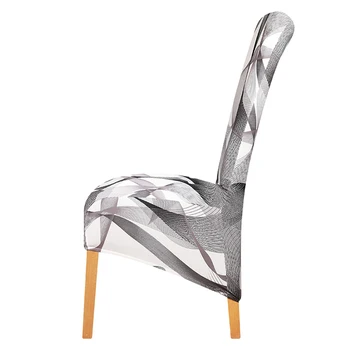 

Grey Line XL Size Chair Cover Europe Style High Back Long Seat Chair Covers Big Size King Back Chair Covers Universal Home