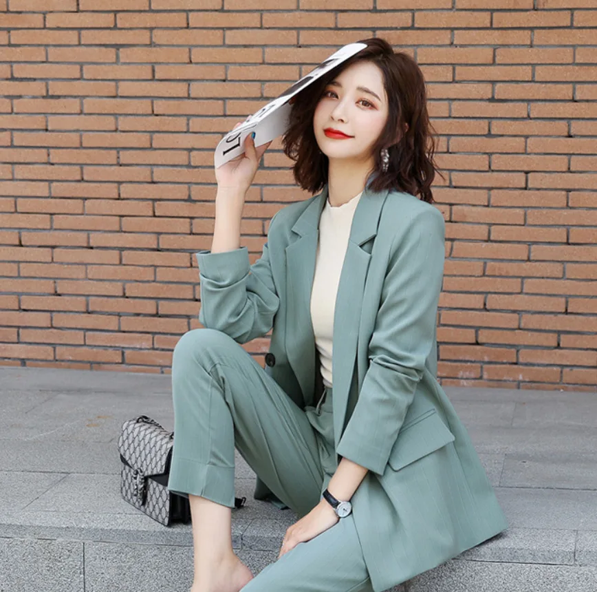 

Nb115 [Fire Kiss] 2019 Autumn Comfortable Trend Elegant Solid Color Suit Two-Piece Set Slim Fit Slimming