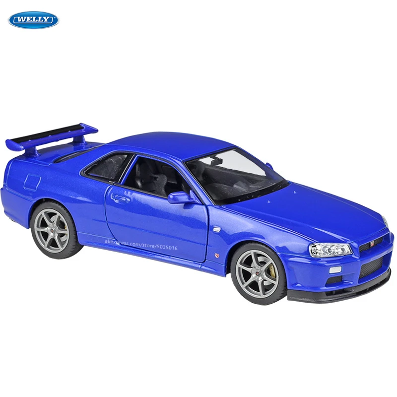 Welly 1 24 Nissan Skyline Gt R R34 Simulation Alloy Car Model Crafts Decoration Collection Toy Tools Gift Diecasts Toy Vehicles Aliexpress