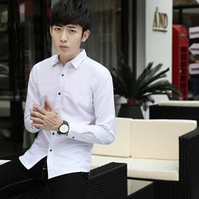 Мужская рубашка с длинным рукавом, приталенная, одноцветная, деловая, повседневная, Молодежная, черная рубашка, без глажки, деловая, Молодежная, мужская одежда