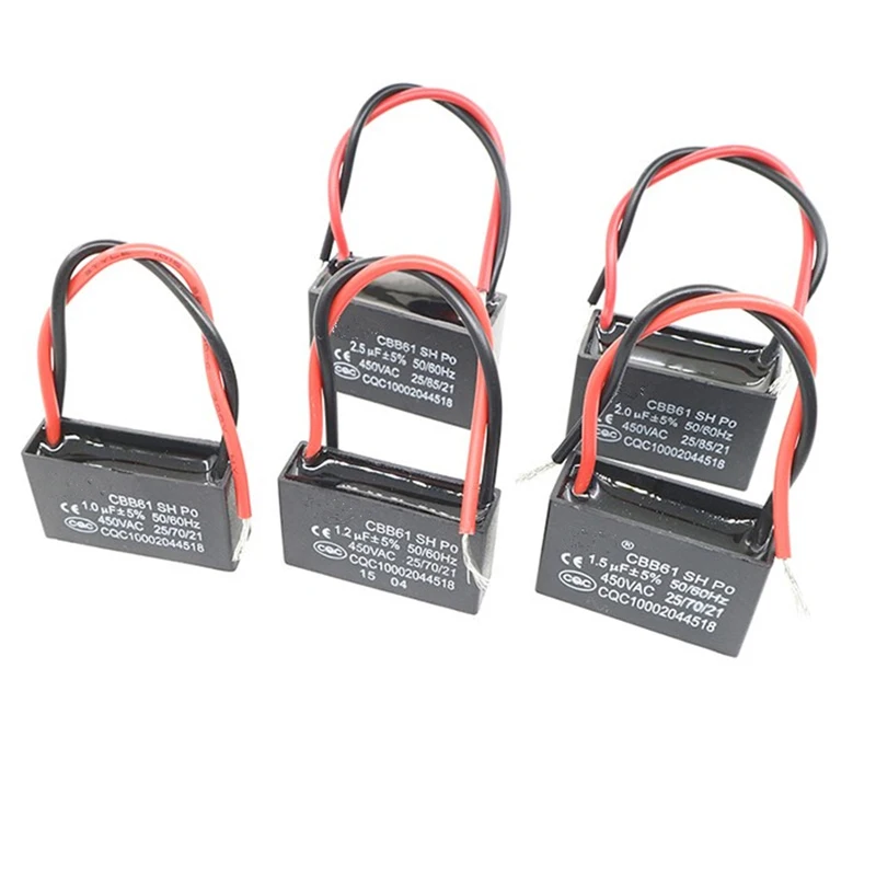 Cbb61 Fan Starting Capacitor 1uf / 1.2uf/1.5uf/1.8uf/2uf/2.2uf/2.5uf/2.7uf/3uf/3.5uf/4uf/4.5uf/5uf/6uf/7uf/8uf Ceiling Fan Range Fan Capacitor,Cbb Capacitor,Motor Capacitor