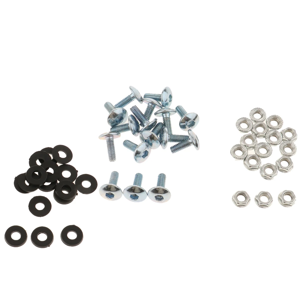 16 Pcs Metal Bumper Fender Bolt Washer Nut License Plate Bracket Mounting Washer Screw Kit