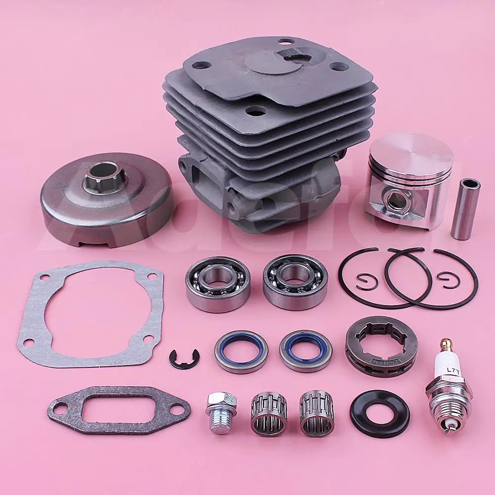 50mm Cylinder Piston Top End Rebuild Kit For Jonsered 2065 2165 2071 2171 Chainsaw w Sprocket Rim Needle Bearing Oil Seal Gasket 3