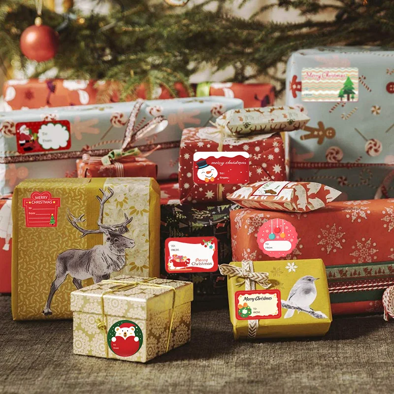 Merry Christmas Gift Name Tags Present Seal Label Stickers 108Pcs/12Sheets Christmas Gift Package Decoration DIY XMAS Stickers decorative stickers,self adhesive stickers,stationery stickers,paper stickers,adhesive stickers,decorative labels stickers,handbook stickers,packaging stickers,gift box stickers,diy scrapbooking accessories