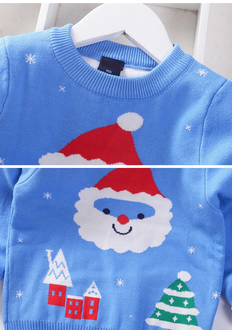 Г. Осенне-зимние свитера для мальчиков; Рождественский толстый детский вязаный пуловер с Санта-Клаусом; джемпер; свитер для маленьких мальчиков