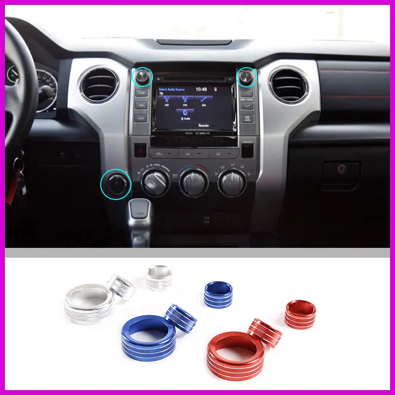 

Car Center Console Air Conditioning Volume Control Knob Button Ring Cover Frame Sticker For Toyota Tundra Car Accessories