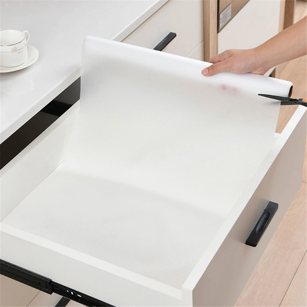 Clear Drawer Mat Waterproof Oilproof Shelf Cover Liner Dresser Non Slip Table Cupboard