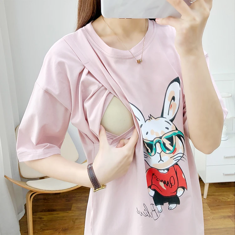 Maternity T-shirt For Pregnant Women Breastfeeding Clothes Maternity Blouses To Give Chest 3905
