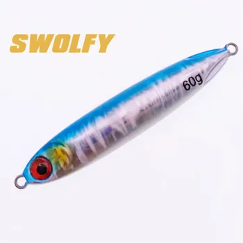 

SWOLFY 6pcs lead fish 30g/40g/60g Artificial Bait Metal Sinking Casting Lure Jigging Spoon Fishing Accessories