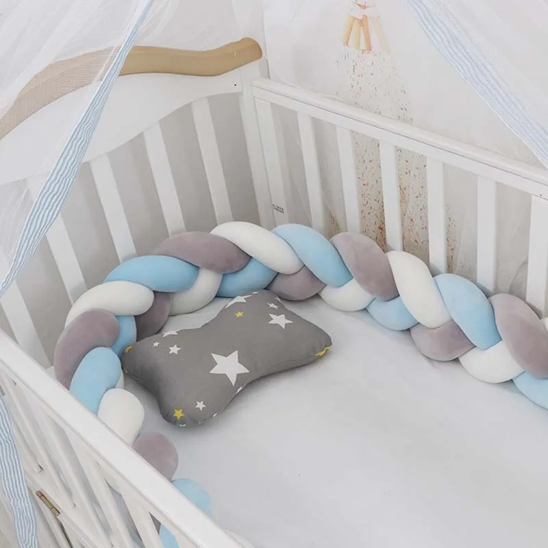 150cmBaby бампер кровать коса узел Подушка для младенцев детская защита кроватки