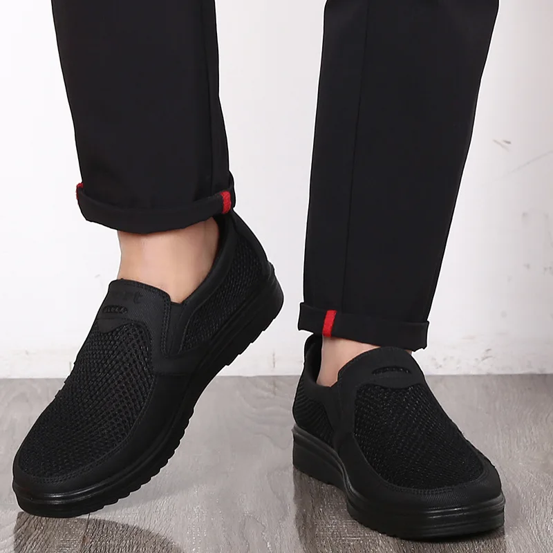 

Men'S Casual Shoes Summer Style Mesh Flats for Men Loafer Creepers Casual High-End Shoes Comfortable Size:38-48 Grey and Blue