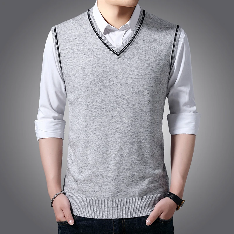 UNIVOS KUNI Men's sweater New Spring And Autumn Fashion Fashion vest men's casual slim sweater vest Big Size 1679