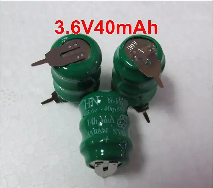 

80pcs/lot MasterFire Original 3.6V 40mAh NI-MH Button Battery Rechargeable NiMH Batteries PLC Industrial Control Battery Pack