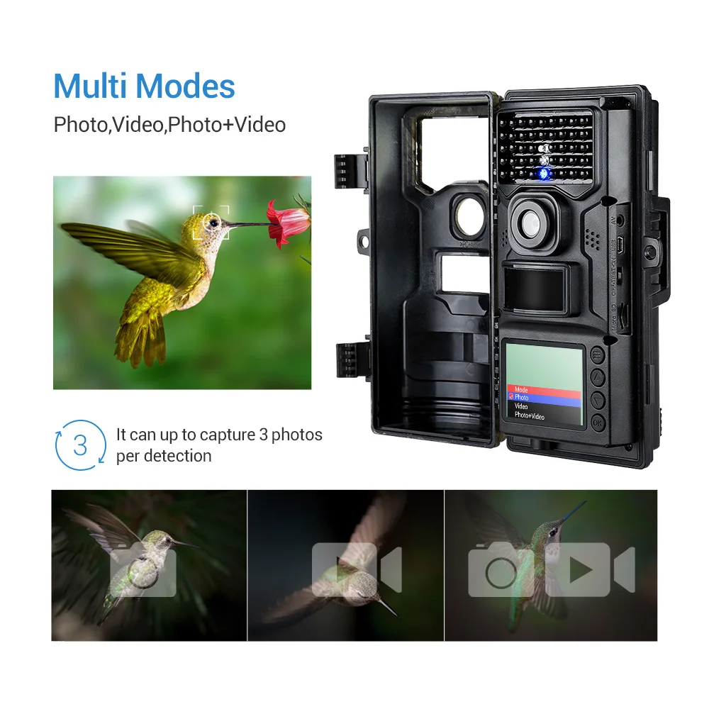BOBLOV CT006 Trail Camera 20MP 1080p 30fps Scouting Night Vision Trail Hunting Camera CamWildcamera Wild Surveillance Wildlife