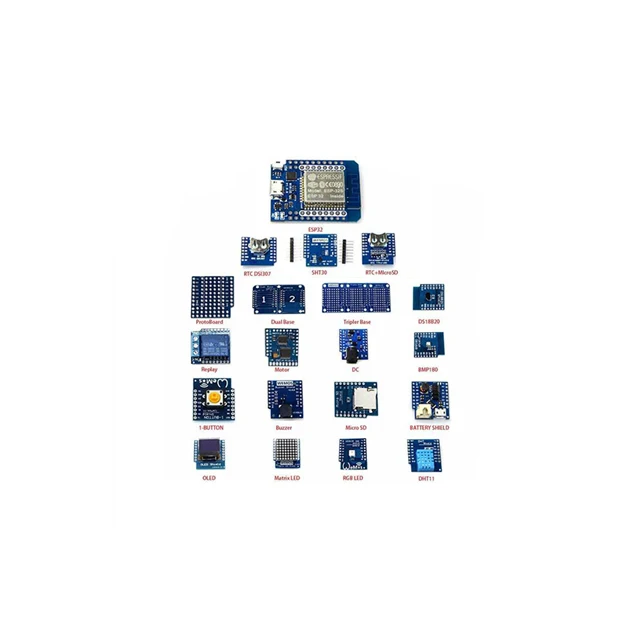 

A15-- MINI D1 ESP32 WiFi + MINI D1 For Bluetooth learning kit DS18B20 SHT30 DHT11 relay buzzer OLED
