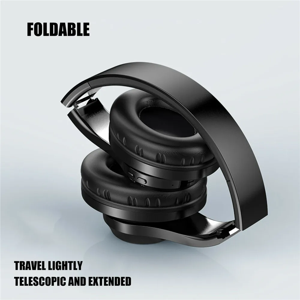 Hifi Stereo Earphones Bluetooth Headphone Music Headset Fm And Support Sd Card With Mic For Mobile Xiaomi Iphone Sumsamg Tablet