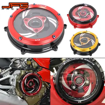 

Motorcycle Clear Clutch Cover Guard Spring Retainer Transparent Engine Protector For Ducati Panigale V4 Speciale V4S 2018 2019