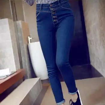

Women High Waist Stretch Skinny Jeans Woman Washed Jean Femme 2020 Vintage Denim Long Pants Autumn Winter