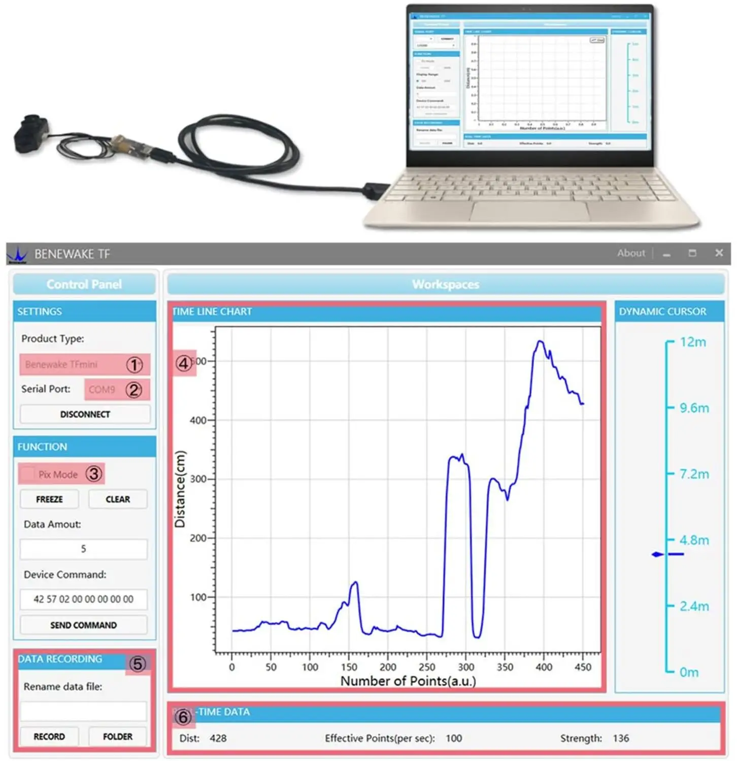 Benewake-TFmini-S Lidar Ÿ    TOF  Ʈ ũ  UART & IIC 0.1-12m, tfmini ׷̵ 
