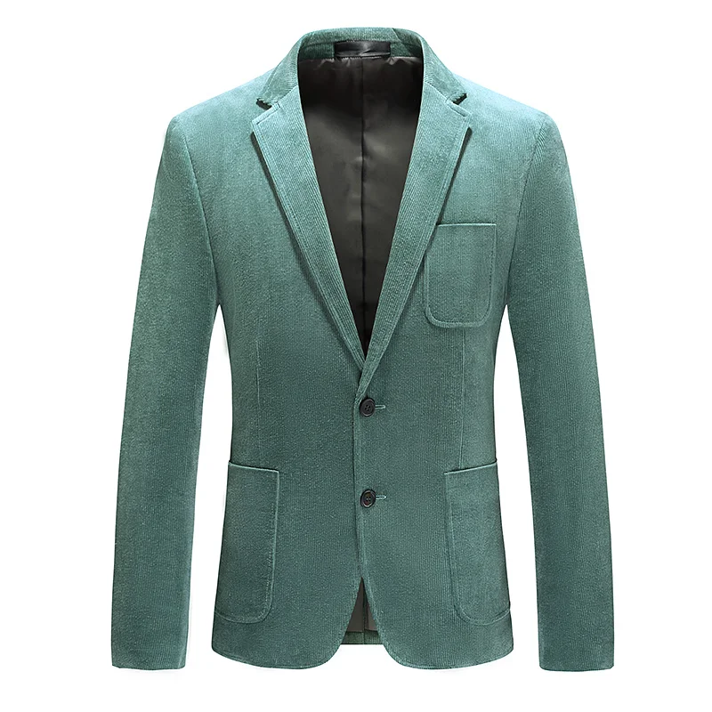 

Men Blazers Slim Fit Formal Casual Corduroy Autumn Winter Suit Jackets Business Work Daily Life Party Single Breasted 2 Buttons