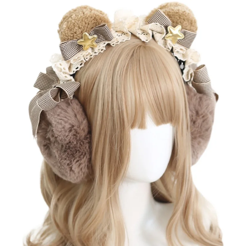 Warm Earmuffs Soft cute bear ear ear package female cat ears winter earmuffs plush warm
