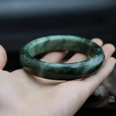 

Natural Burmese jade blue flower 54-64mm bracelet, elegant princess jewelry, best gift for mother and girlfriend