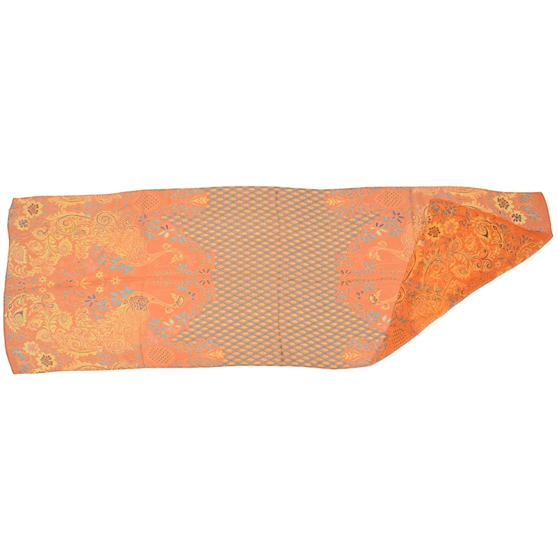 Promotion! Women Peacock Chiffon Scarf Long Soft Shawl Silk Wrap Neck Warm Stole orange