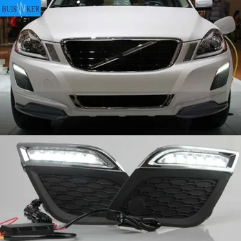 

Free shipping Waterproof 12v LED CAR DRL Daytime Running Lights fog lamp with dimming style Relay for VOLVO XC60 2011 2012 2013