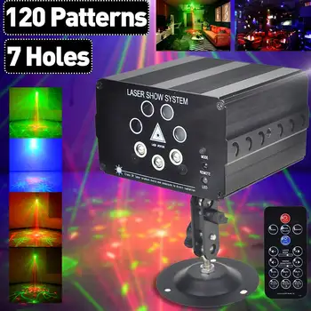 

Mini RGB Disco Light LED Laser Stage Projector DJ Party LED Strobe Lamp 120 Pattern Night Club Bar KTV Stage Lighting Effect