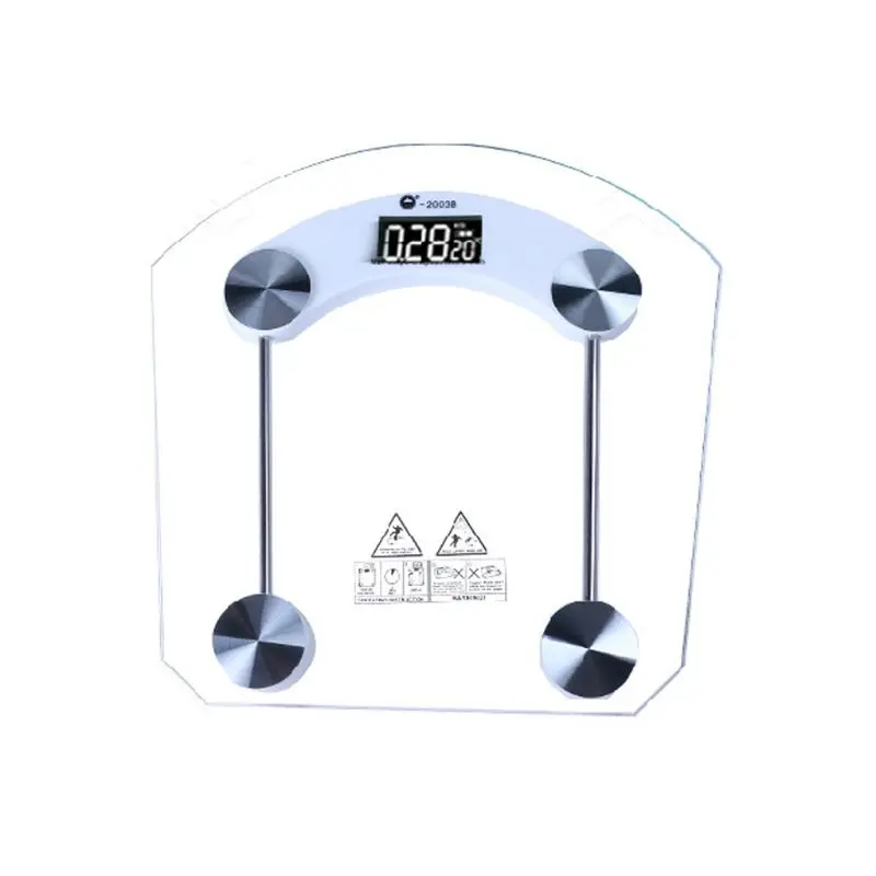 

Digital Body Electronic Weight Scale Tempered Glass Large Backlit Display Step On Technology High Precision Measurement 180kg Ma