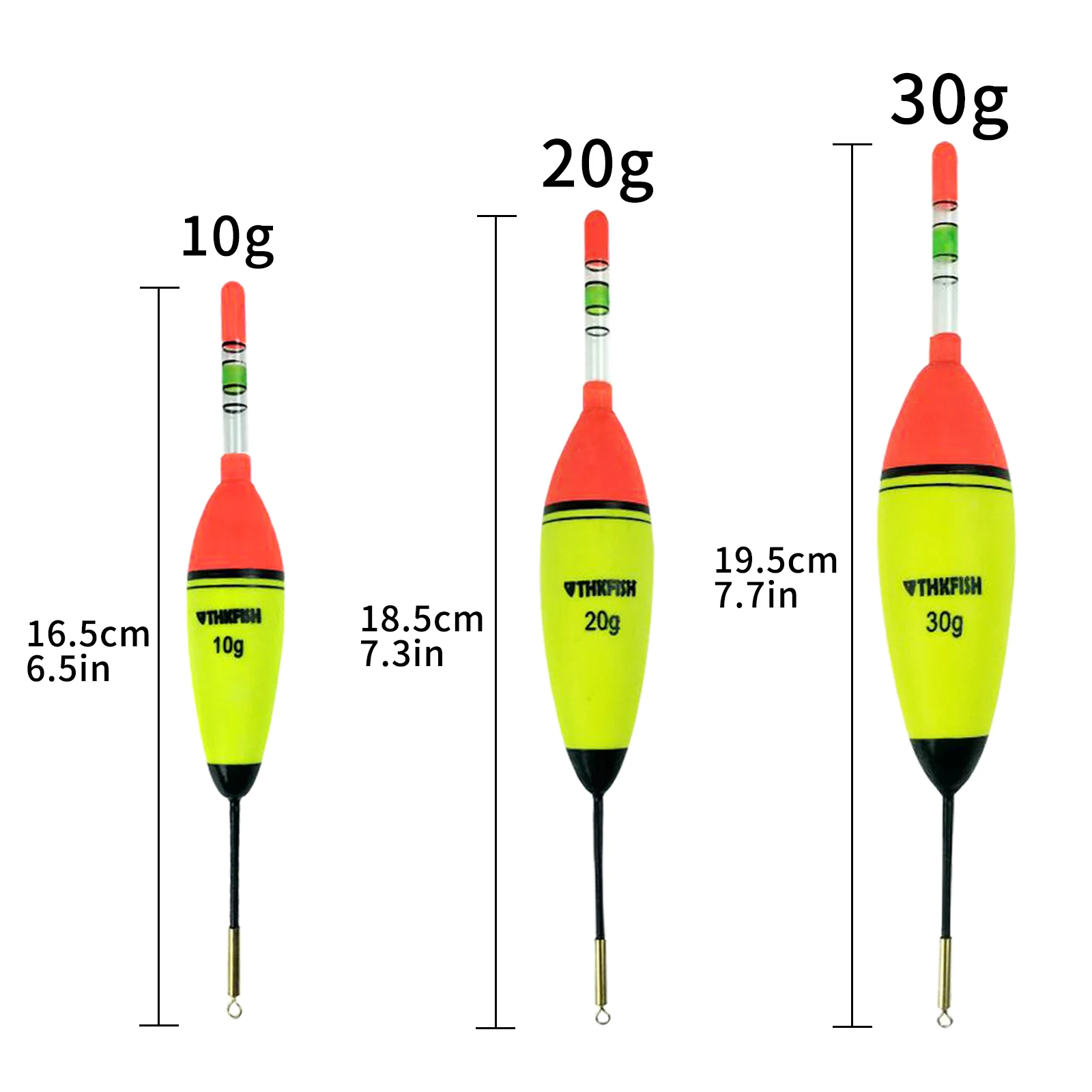 Fishing Float Long Vertical Luminous Night Lighting Wand Set 2 Pcs/Lot For Bass Carp 10g 20g 30g