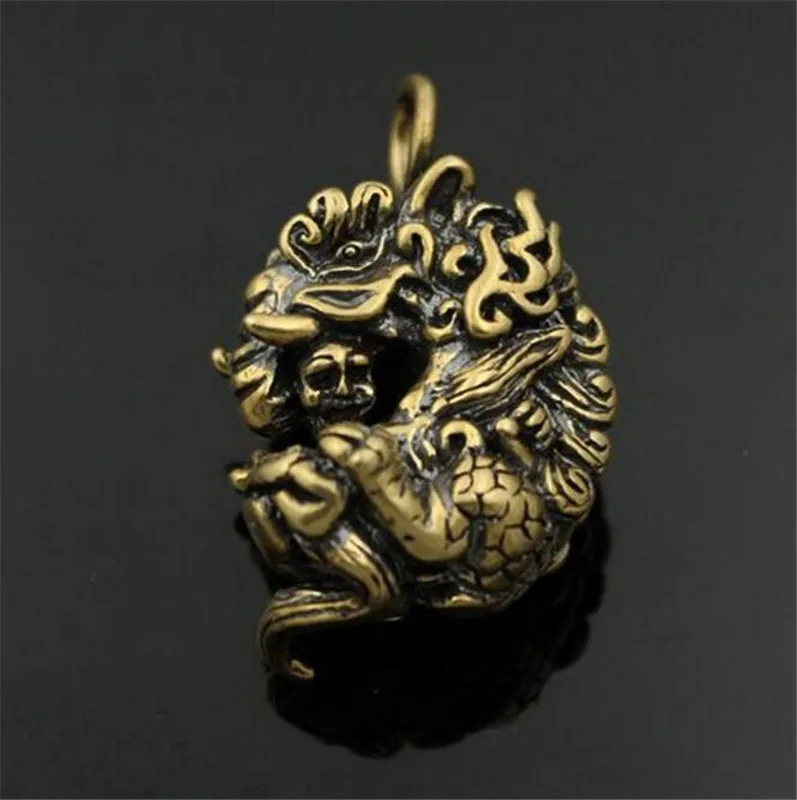 Copper statue Chinese Dream Eater Pendant Ancient Gods And Beasts Sleeping Happy Key Buckle Statue | Дом и сад