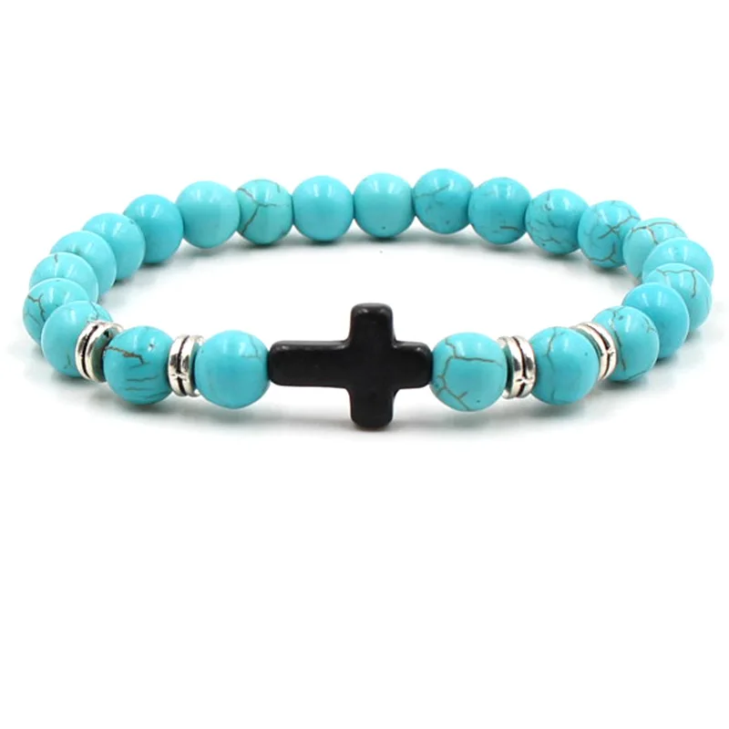Модный браслет с бусинами для мужчин и женщин Pulseira Feminina Healing Cross Nine color целитель