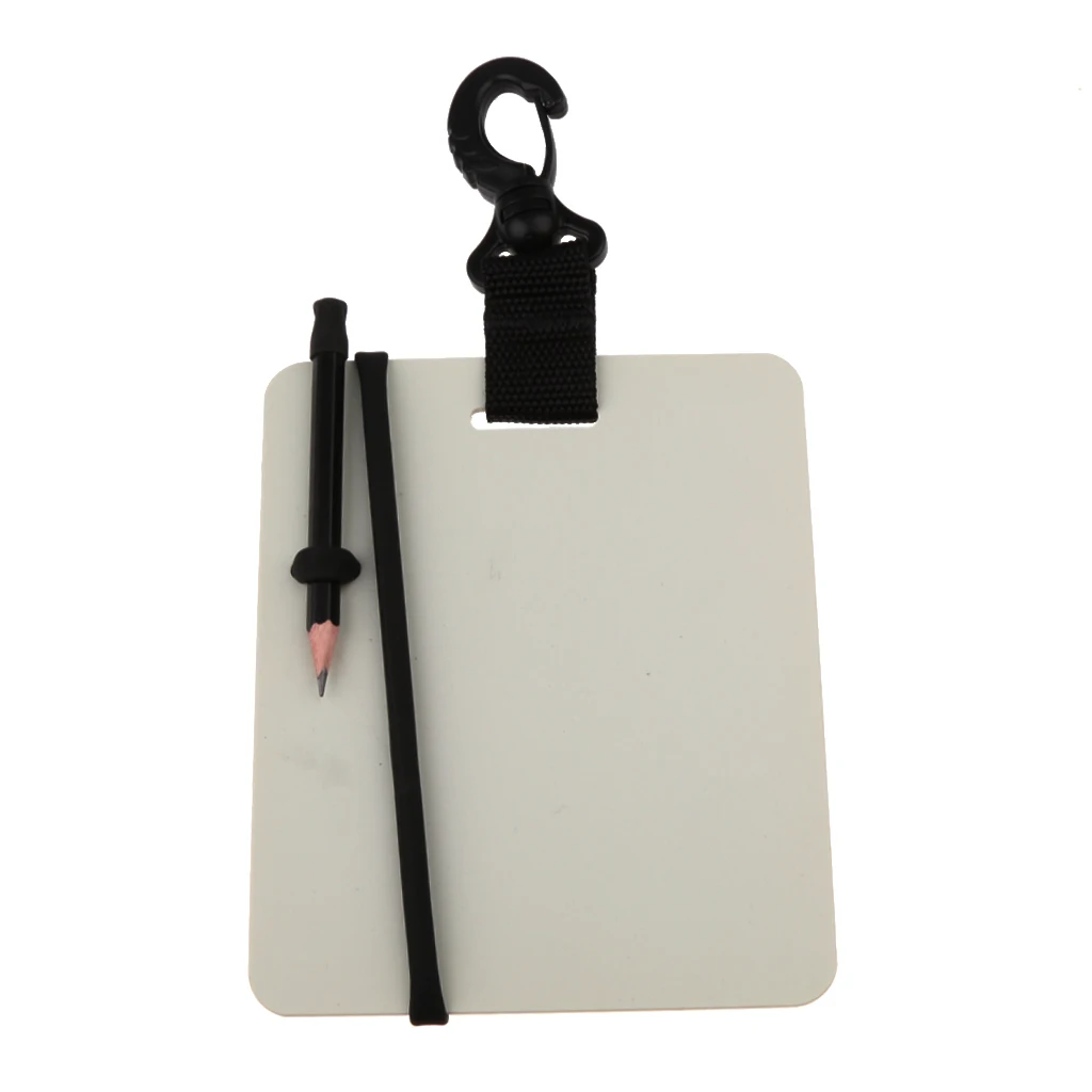 Scuba Dive Underwater Notes Writing Slate W/Pencil & Swivel Clip 15.4x12.7cm