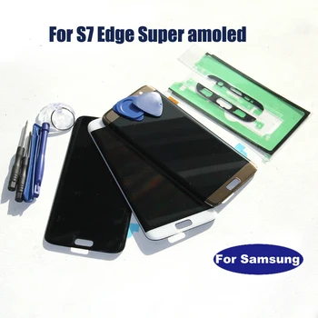 

100% Original 5.5'' Screen For Samsung S7 Edge G935F G935A G9350 LCD Digitizer Touch Screen Super AMOLED +Tape