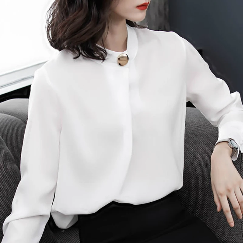 camisa blanca manga larga dama