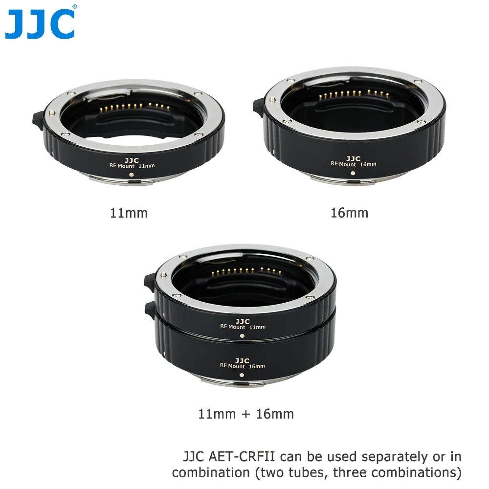 Conjunto de Tubo de Extensão Macro do Foco Automático da Montagem de Jjc Câmera sem Espelho do Quadro Completo e Lentes da Montagem de Canon rf para Canon Eos rp r rf