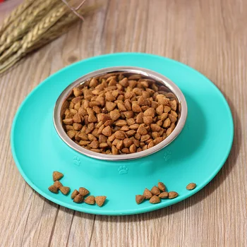 

Travel Non Spil Practical Dog Bowls Stainless Steel Water Food Feeder L Skid Resistant Silicone Mat for Pets Puppy Small Medi