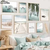 Beach Sea Ocean Canvas Wall Art Poster Bridge Leaves Turtle Seagull Print Painting Vibrant Summer Picture Nordic Home Decoration 1