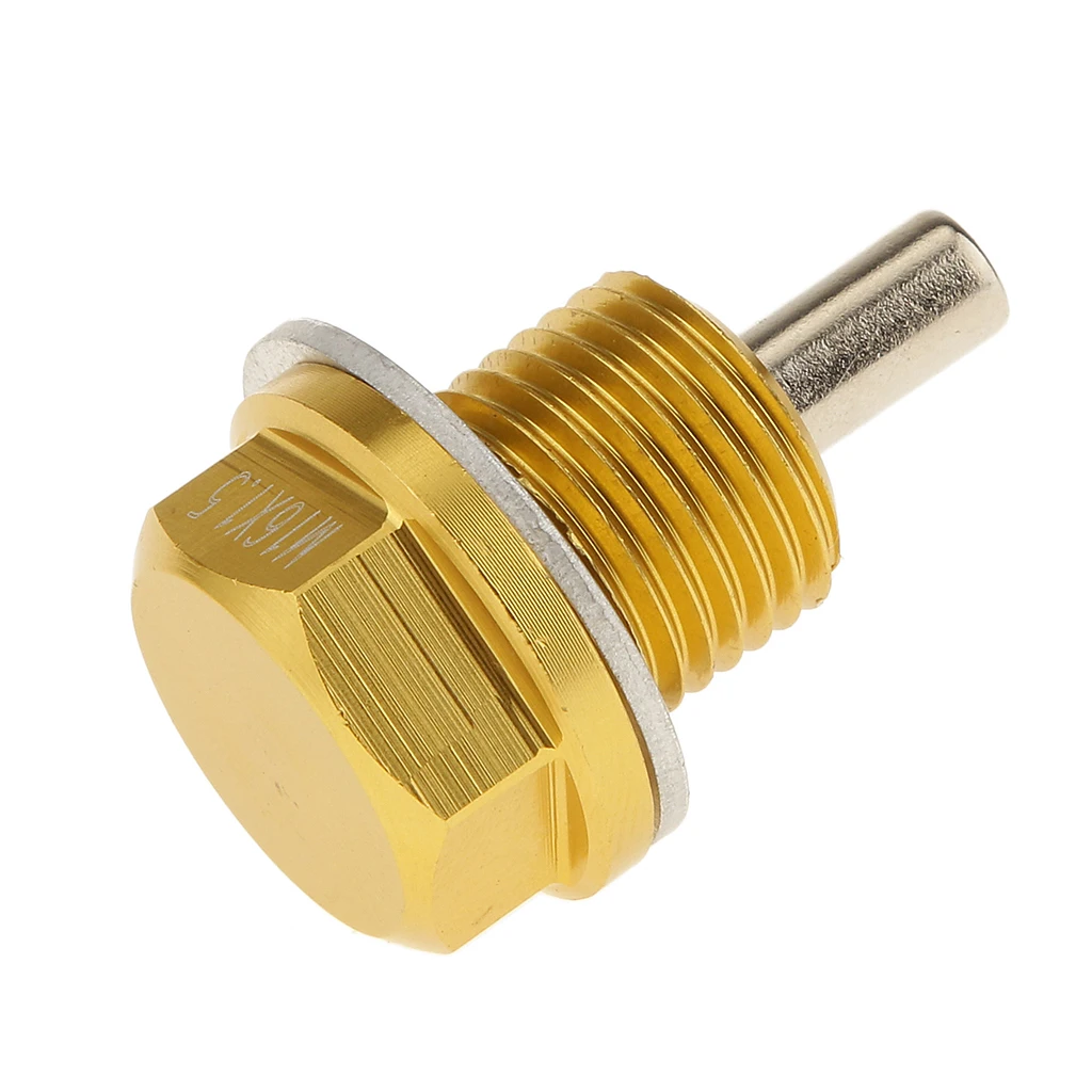 Gold+Red Auto Replacement M16X1.5 Anodized Magnetic Oil Drain Plug